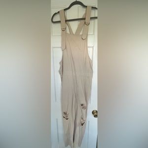 NWT Cute Beige Overalls Loose Fit - Size M